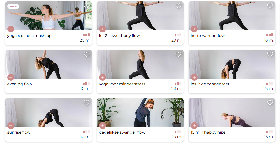 Cours de Yoga proposés sur Reset App