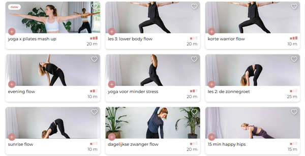 Cours de Yoga proposés sur Reset App