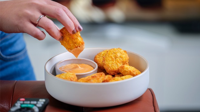 Nuggets veggie devant la télévision