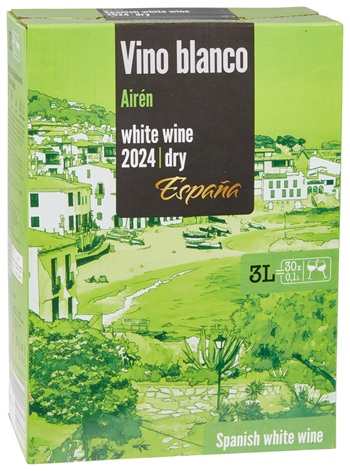 blanc, pays d'origine Espagne, airén, millésime 2024, bag-in-box (3L)
