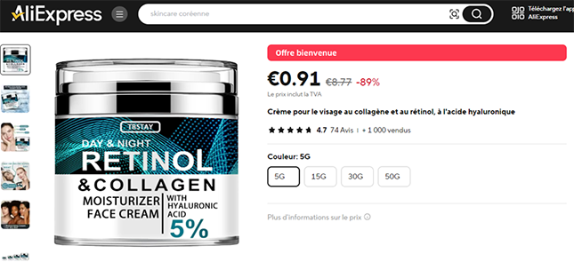 aliexpress produit non conforme