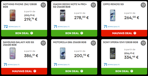 Exemples de produits sur Un Bon Deal