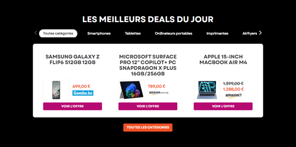 Exemples de Meilleurs Deals du jour