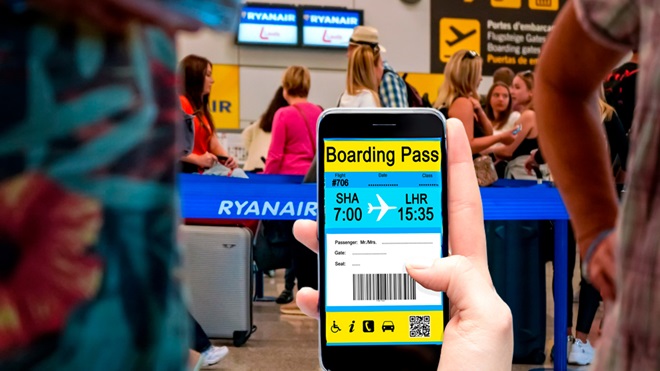 Carte embarquement numérique Ryanair
