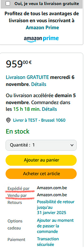 amazon vendeur