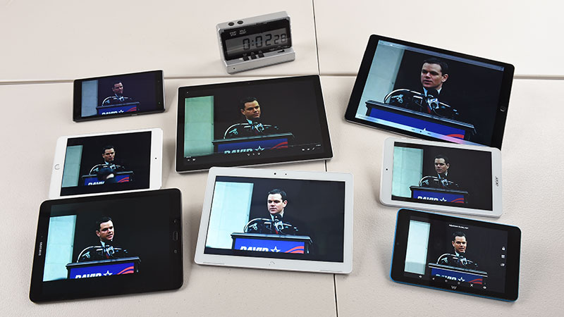 Batterijtest van tablets